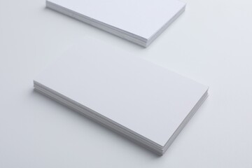 Poster - Blank business cards on light grey background. Mockup for design