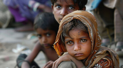 Wall Mural - starving children. people are suffering from hunger. poor countries. children are dying of hunger. International Day for the Eradication of Poverty