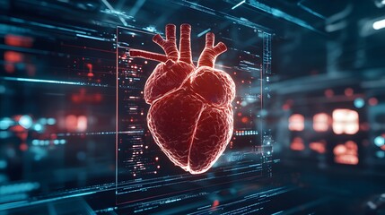 Heart health care. Diagnose disease with technology artificial intelligence.