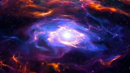 Wall Mural - Colorful cosmic nebulae in deep space. Galaxy exploration and universe beauty. Moving through outer space. Banner, poster, wallpaper. Science fiction