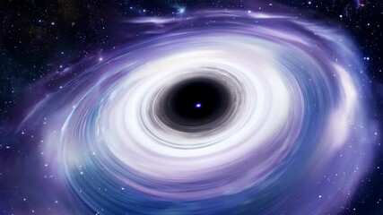 Wall Mural - Black hole swirling in deep space. Cosmic phenomena. Universe exploration and astronomy concept. Travel through outer space. Science fiction animation, visualization