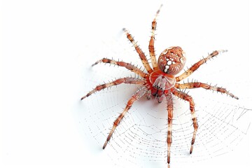 Isolated High-Contrast Spiderweb on White Background