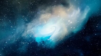 Wall Mural - Swirling galaxy with nebulae in deep space. Cosmic phenomena. Universe exploration and astronomy concept. Travel through outer space. Science fiction