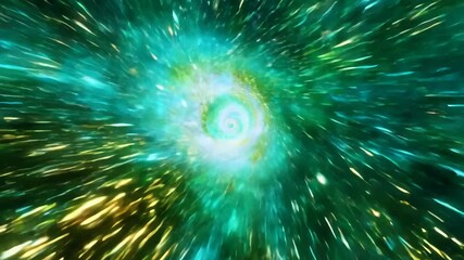 Wall Mural - Traveling through wormhole in deep space. Interstellar travel and cosmic exploration concept. Science fiction animation. Flight through universe