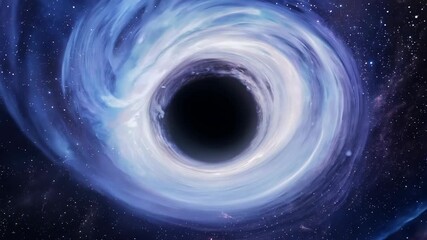 Wall Mural - Black hole swirling in deep space. Cosmic phenomena. Universe exploration and astronomy concept. Travel through outer space. Science fiction animation, visualization