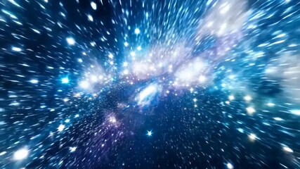 Wall Mural - Traveling through wormhole in deep space. Interstellar travel and cosmic exploration concept. Science fiction animation. Flight through universe