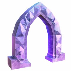 Poster - 3D Render, Low Poly style of mystical magic portal, on isolated white background, Generative AI