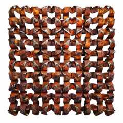 Canvas Print - 3D Render, Low Poly style of rusted chainmail, on isolated white background, Generative AI