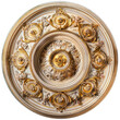 © nsit0108 - Round ornate ceiling showing plaster decoration in gold and white with floral and acanthus leaf details