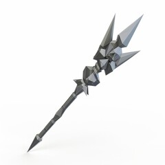 Wall Mural - 3D Render, Low Poly style of split lance, on isolated white background, Generative AI