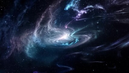 Wall Mural - Colorful cosmic nebula in deep space. Galaxy exploration and universe beauty. Moving through outer space. Banner, poster, wallpaper. Science fiction