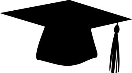 Graduation cap silhouette clipart design illustration