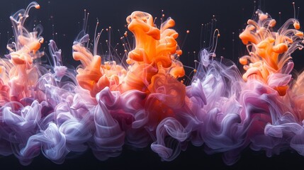 Wall Mural - experience the mesmerizing spectacle of dynamic, colorful ink swirling gracefully in water