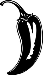 Hot pepper silhouette clipart design illustration