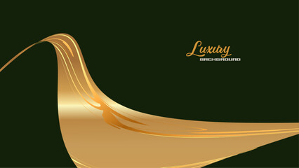 Poster - Luxury green gold background vector illustration