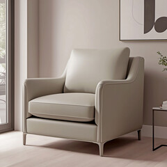 Modern, minimalist armchair in the living room.