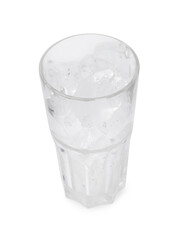 Poster - Refreshing water with ice cubes in glass isolated on white