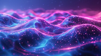 Wall Mural - holographic waves flowing seamlessly