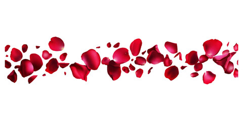 Wall Mural - rose petals flying in the air, red color, vector illustration, white background