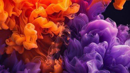 Wall Mural - stunningly vibrant swirls of orange and purple in a beautiful abstract work of art