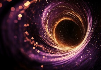 Leinwandbilder - The magic ring particles feature an abstract purple circle, portal on a transparent PNG background.