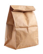 © kanoktuch - A brown paper grocery bag standing upright with a folded top. Ideal for groceries or larger lunch items. Isolated on transparent background, png.
