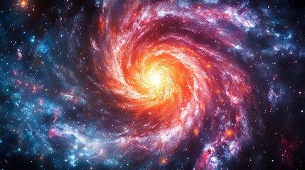 Aufkleber - Stunning and epic colored galaxy vortex photos generated by stock