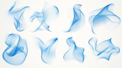 Aufkleber - White air flow effect on transparent background. Hand drawn illustration of a fresh breeze on a clean breeze stream. Suction trail from a vacuum.