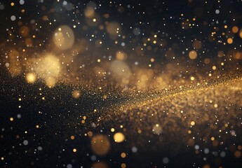 Poster - It is sparkling with glittering tails that spread out light magic confetti, forming a comet wave that has a gold surface behind it. Glittering tails glitter with golden glitter forming a shine wave,
