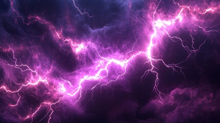 Aufkleber - Shock and energy glow. Fractal light burst flare. Purple Lightning bolt strike set on white background. Zeus, God, Jupiter, Thor, mythology concepts.