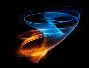 Aufkleber - Light swirls. Lens flares. Abstract rotating lines. Luminous sci-fi. Shining neon lights cosmic abstract frame. Magic round frame. Swirl trail effect.