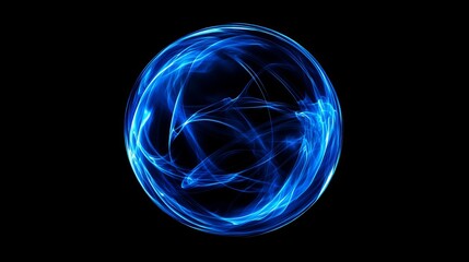 Aufkleber - Plasma ball lightning abstract background with blue glow