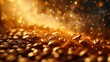 © nahij - Coffee Beans with Warm Golden Glow and Sparkle