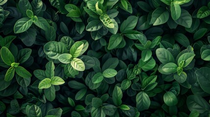 Wall Mural - Green Leaves with Lush Background