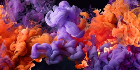 Wall Mural - this is a beautiful and colorful ink swirls in water abstract background that captivates