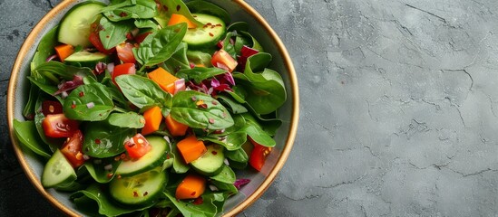 Wall Mural - Fresh Green Salad with Colorful Vegetables