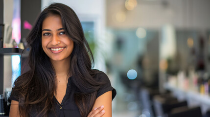 Wall Mural - young indian businesswoman standing confidently