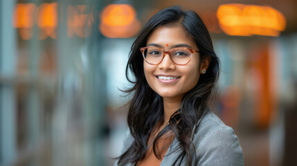 Canvas Print - Young indian female corporate employee