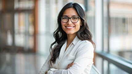 Wall Mural - Young indian female corporate employee smiling