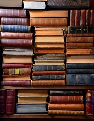 Wall Mural - Stack of old books