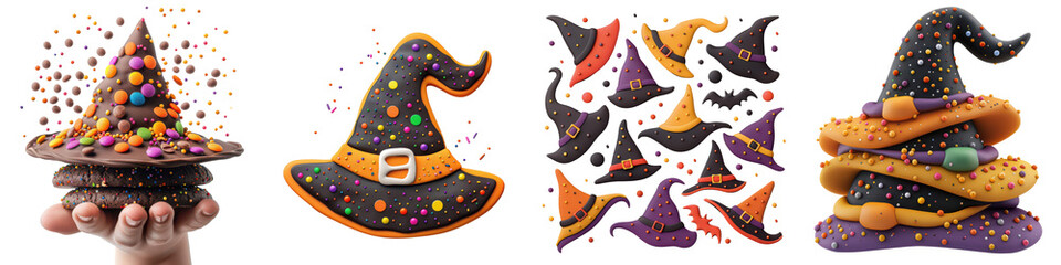 Wall Mural - a hand holding a chocolate hat with a black and orange brim