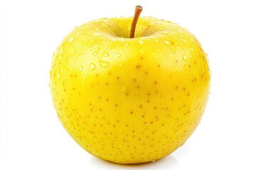 yellow Apple isolated on white background, full depth of field , ai