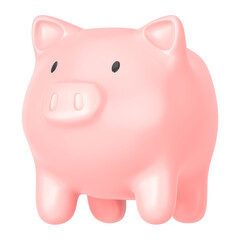 Wall Mural - Piggy bank png 3D clipart, savings & finance graphic on transparent background