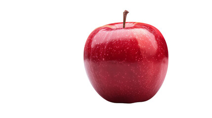 A red apple with a stem on top