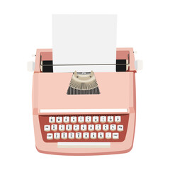 Sticker - Retro pink typewriter aesthetic illustration