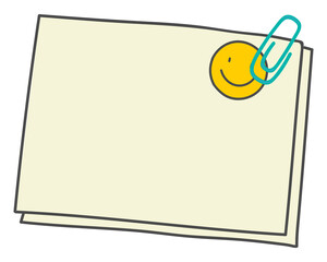 Sticker - Png smiley note paper hand drawn sticker, transparent background