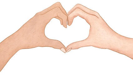 Wall Mural - cute heart hand gesture png aesthetic illustration