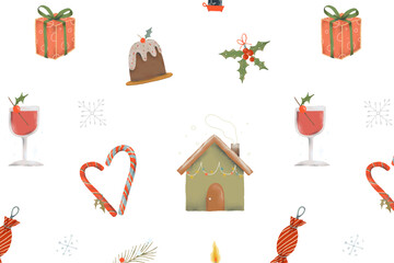 Wall Mural - Christmas transparent background png, winter holidays season