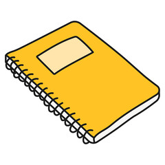 Poster - Yellow notebook png sticker, stationery doodle on transparent background