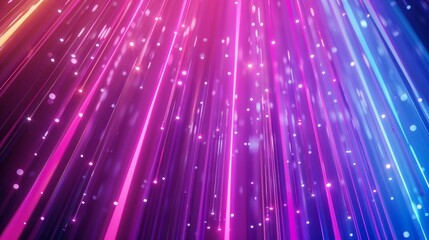 Wall Mural - abstract and dynamic background with multicolored lights and golden rays of purple, blue, pink and r